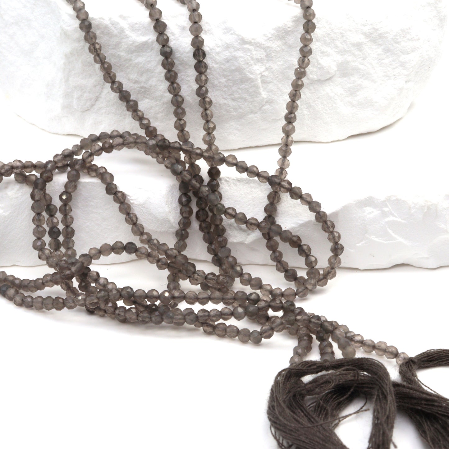 Gray Moonstone 2.5mm Faceted Rounds Bead Strand