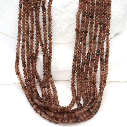 Andalusite 2mm Faceted Rounds Bead Strand