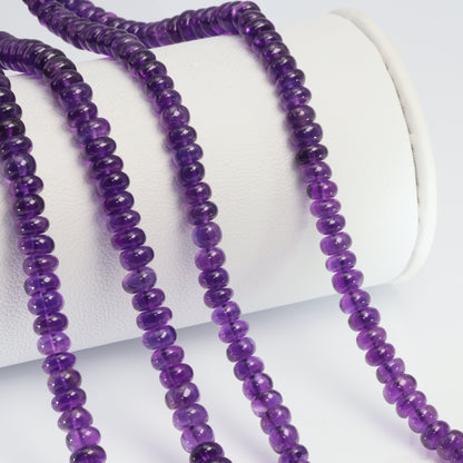 Purple Amethyst 4.5mm Smooth Rondelles
