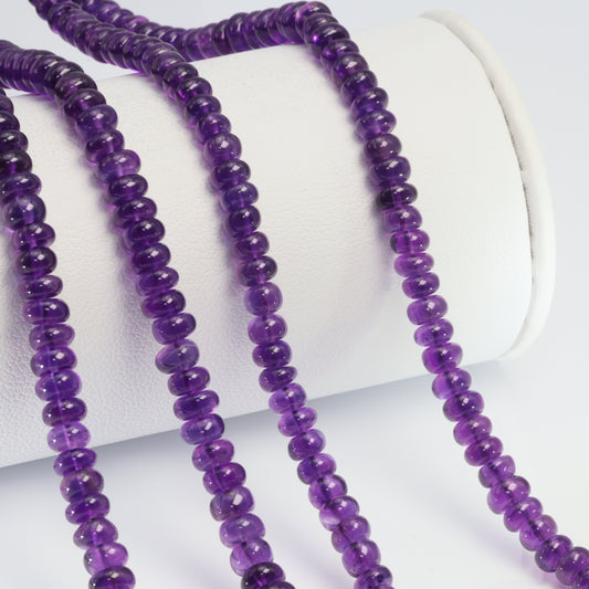 Purple Amethyst 4.5mm Smooth Rondelles