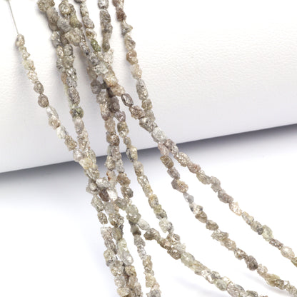 Gray Diamond 3x2mm - 4x3mm Faceted Chips Bead Strand