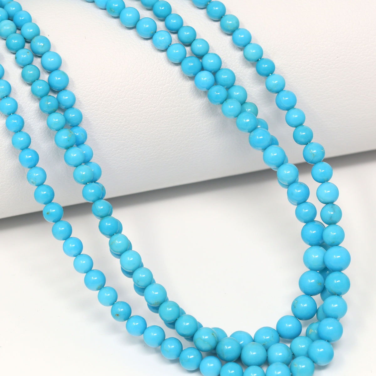 Natural Blue Turquoise 3mm – 4mm Smooth Rounds Bead Strand