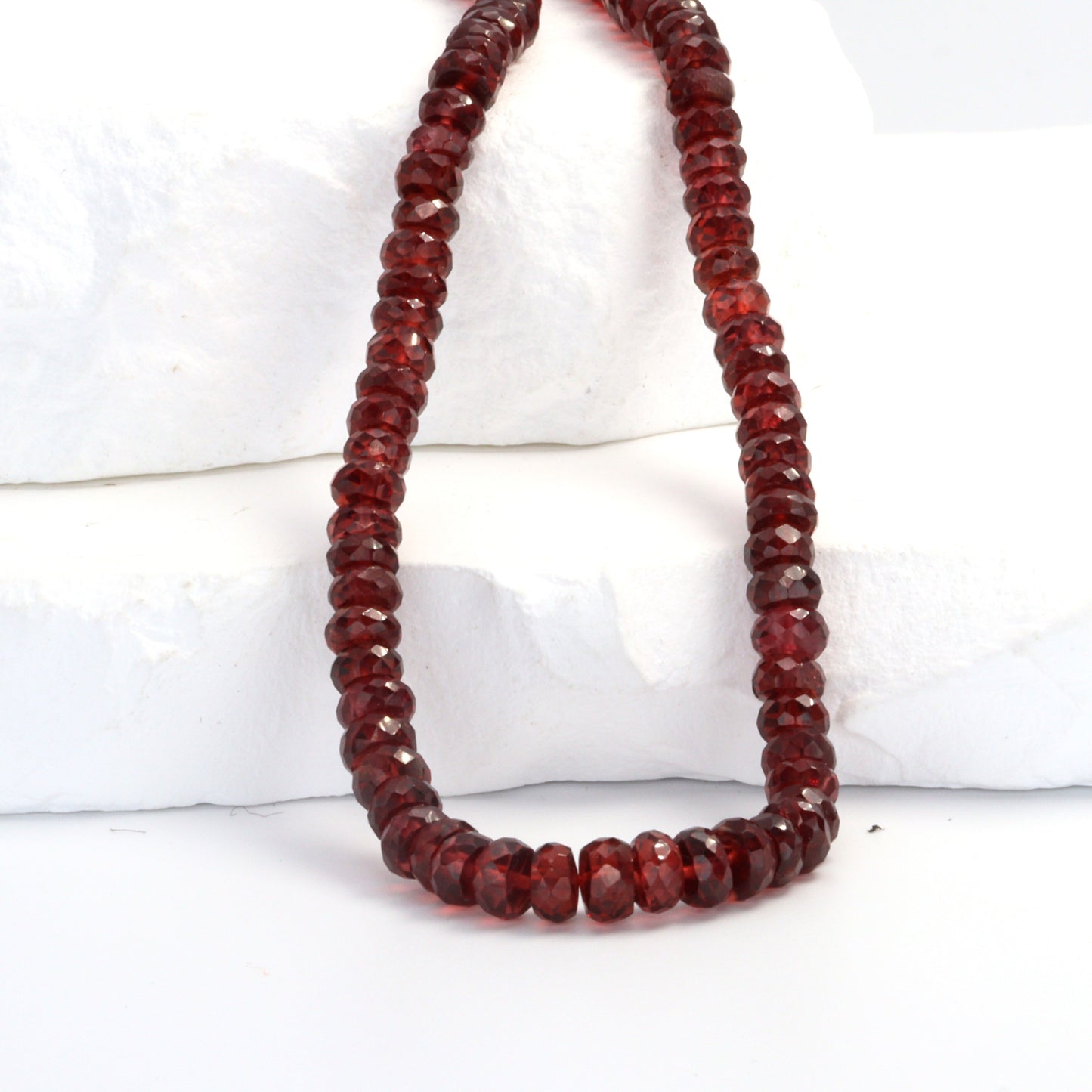 Red Garnet 4.5mm Faceted Rondelles