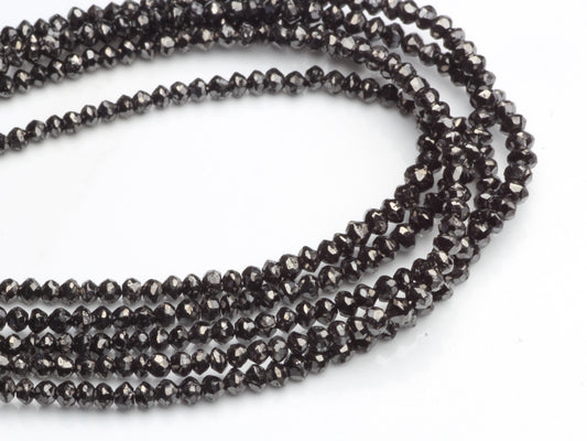 Black Diamond 1.5mm Faceted Rondelles