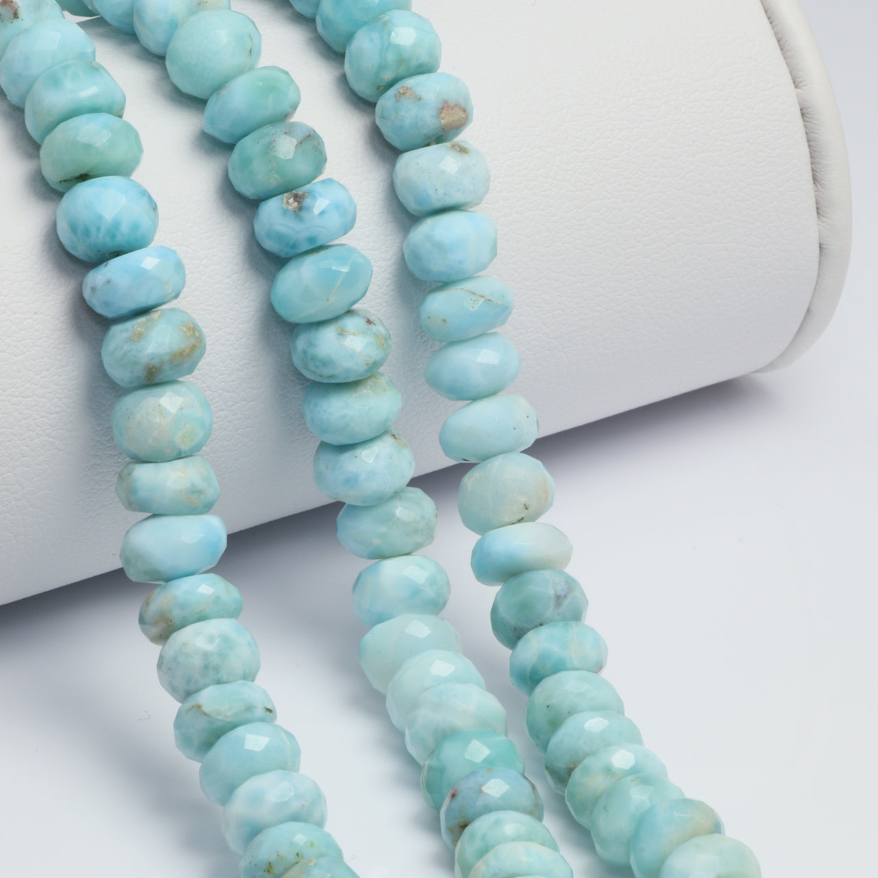 Blue Larimar 7mm Faceted Rondelles