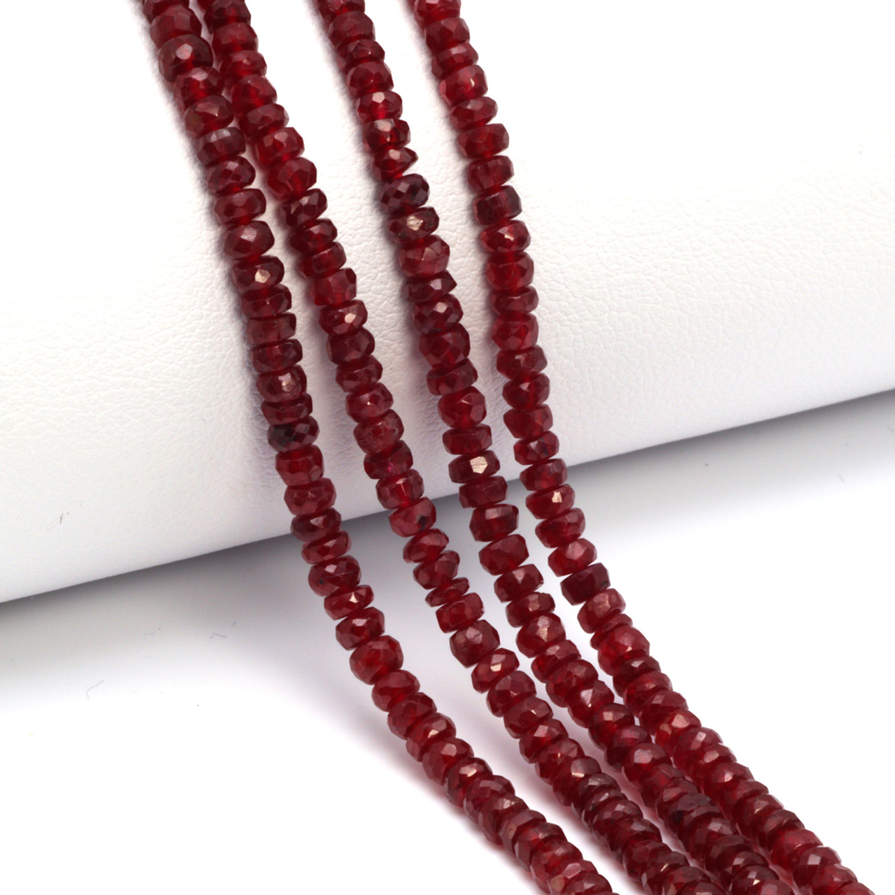 Red Ruby 3mm Faceted Rondelles