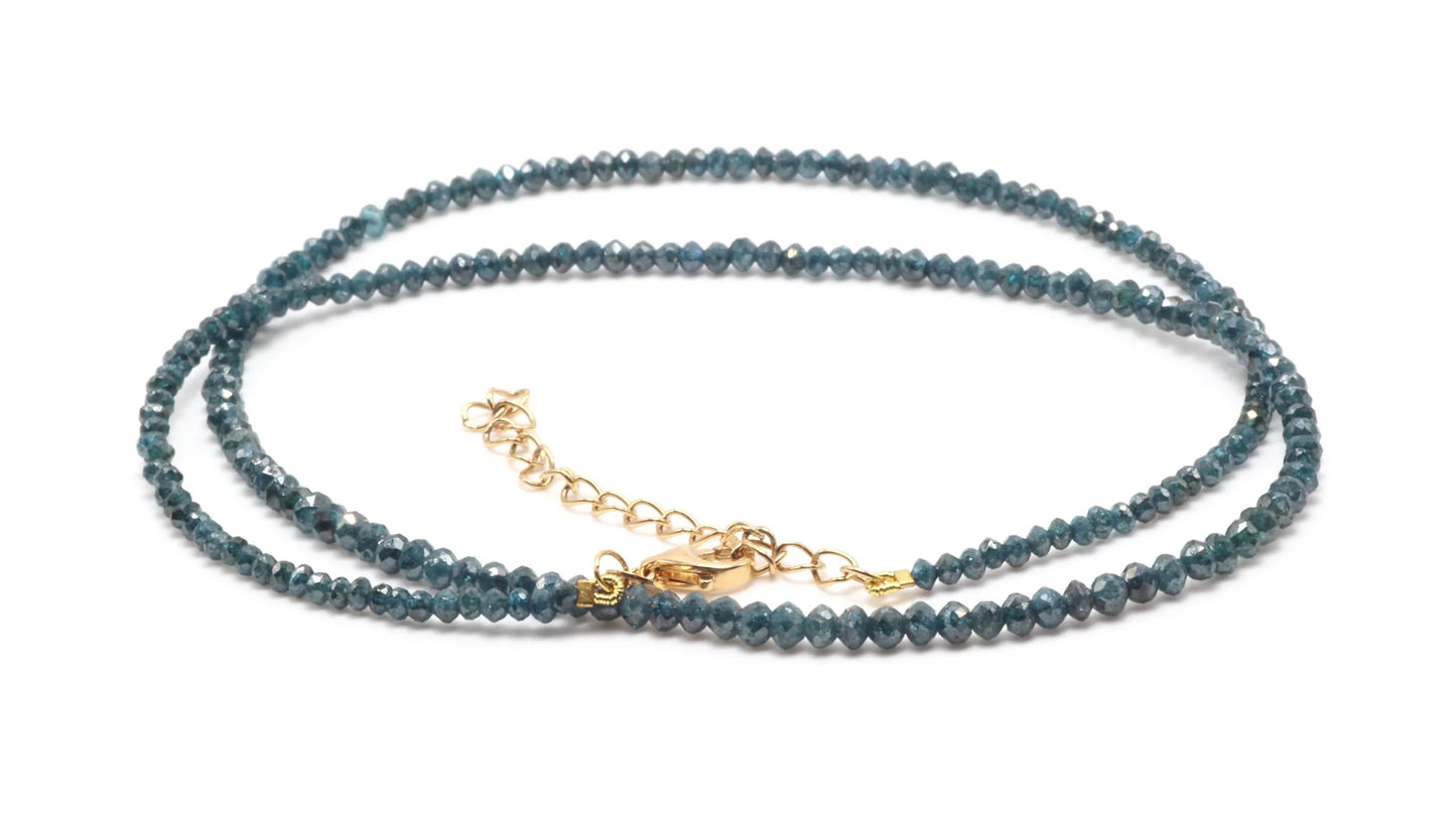 18k Blue Diamond Bead Necklace (~16ct)