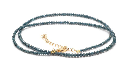 18k Blue Diamond Bead Necklace (~16ct)