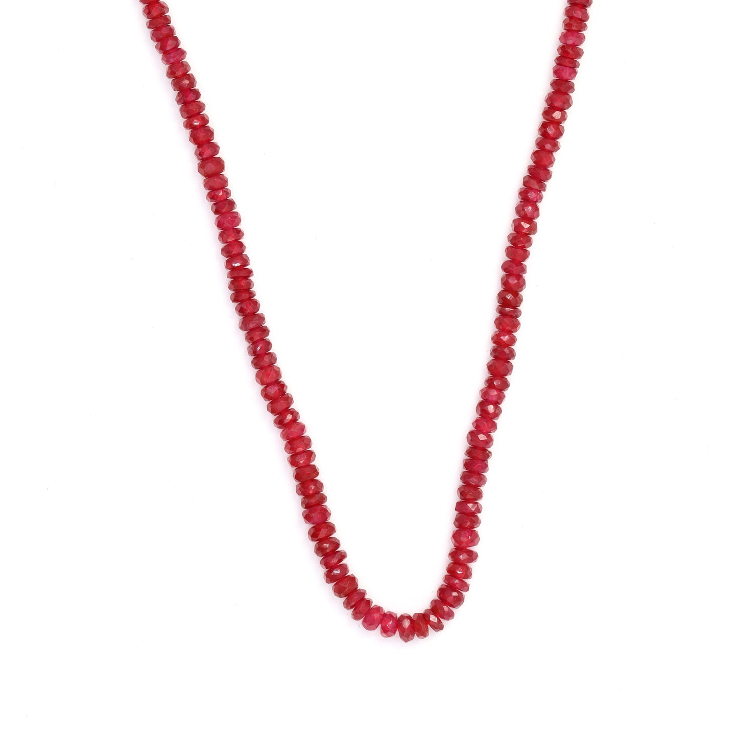 Red Ruby 2.5mm - 3.0mm Hand Faceted Rondelles Bead Strand