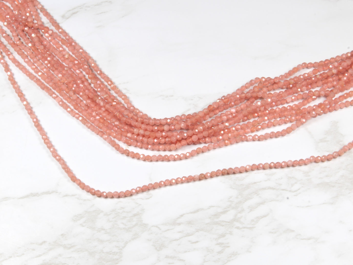 Pink Rhodochrosite 2.5mm Faceted Rounds