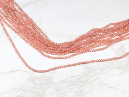 Pink Rhodochrosite 2.5mm Faceted Rounds