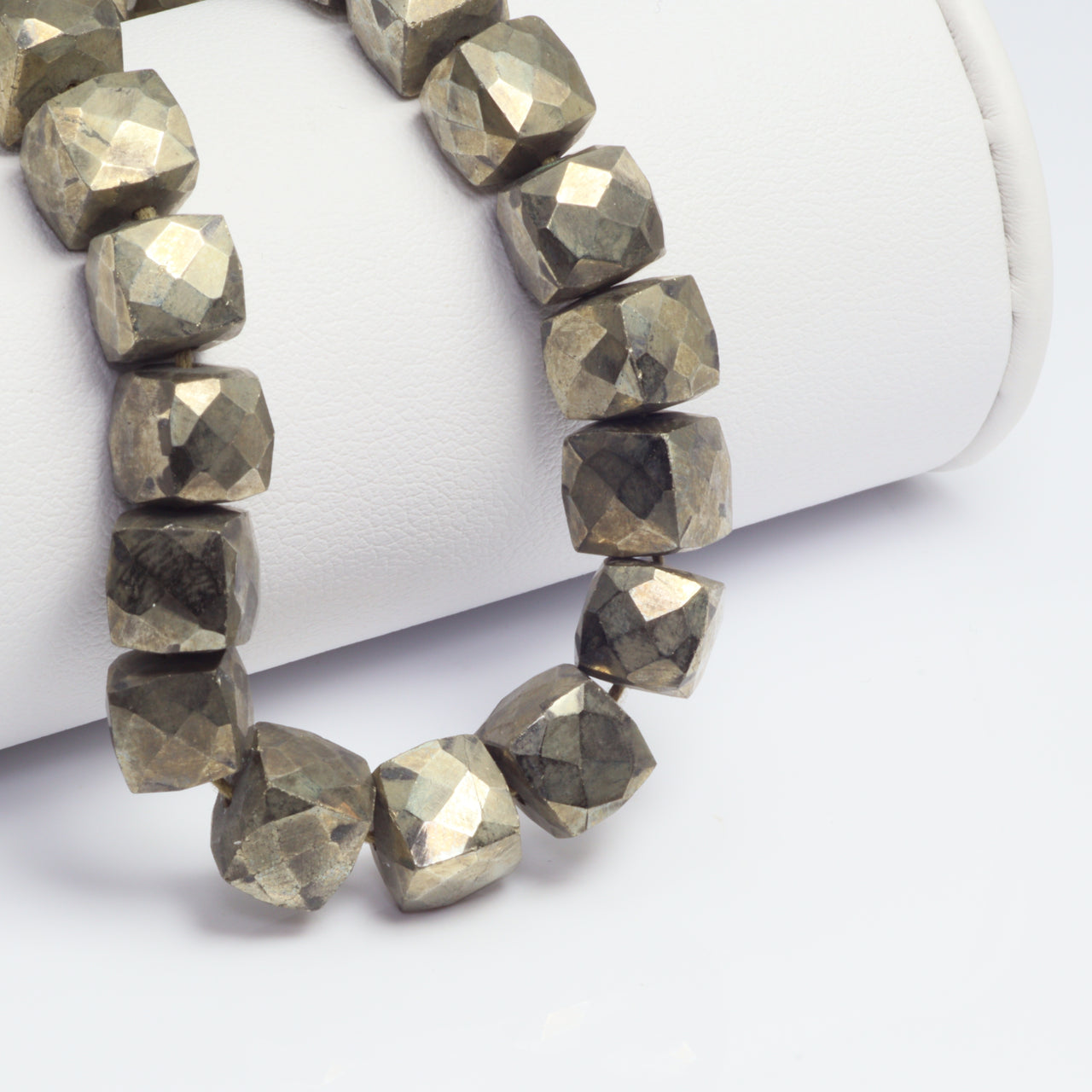 Natural Pyrite 8mm Faceted Cubes