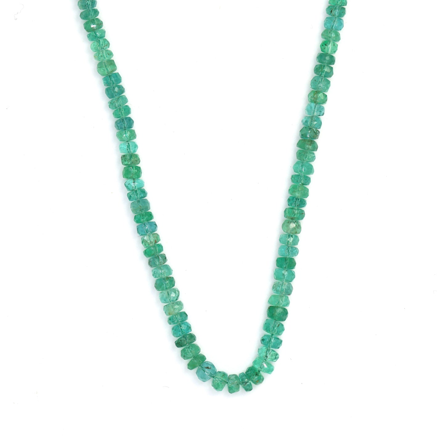 Green Emerald 2mm - 3.5mm Hand Faceted Rondelles Bead Strand