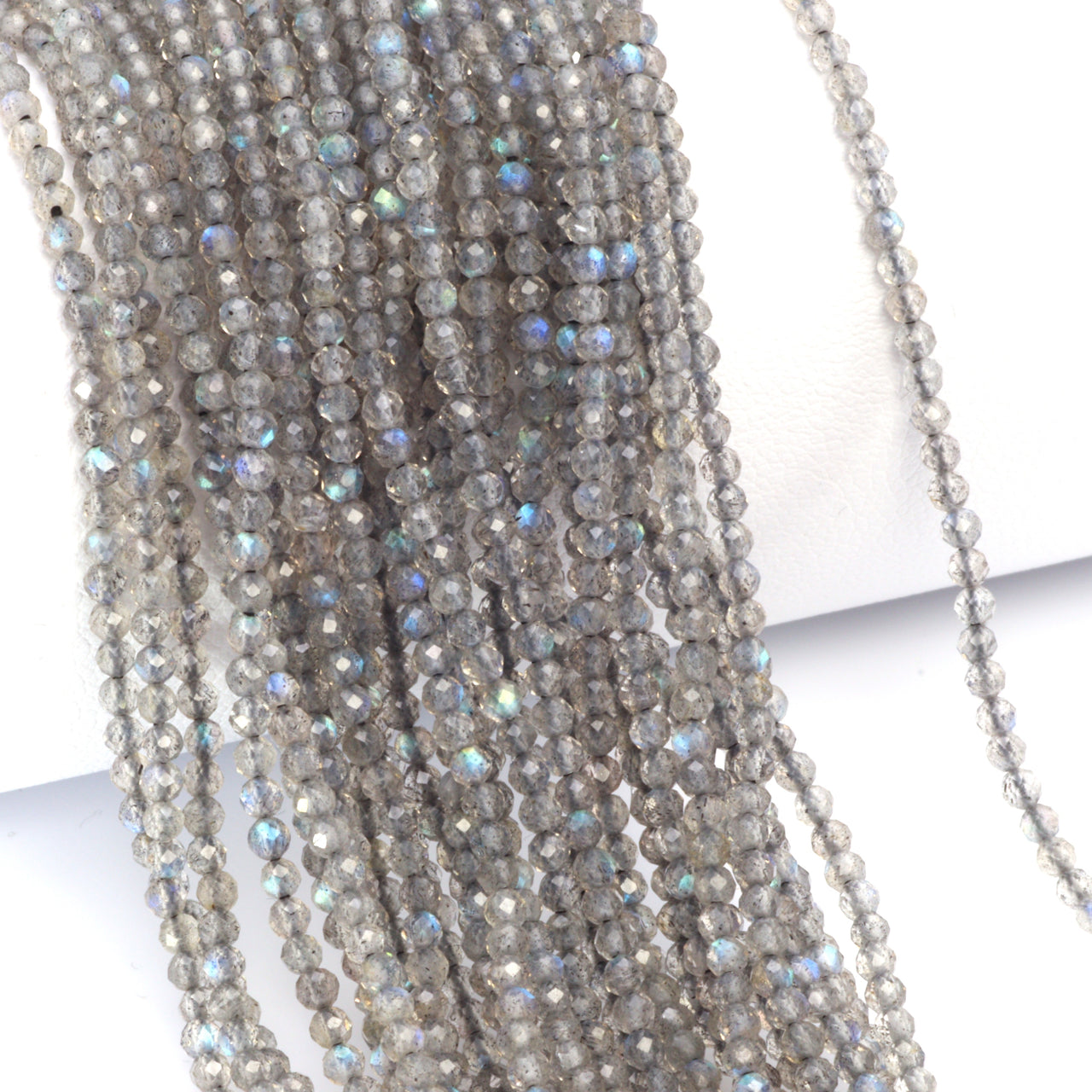 Blue Labradorite 2mm Faceted Rondelles