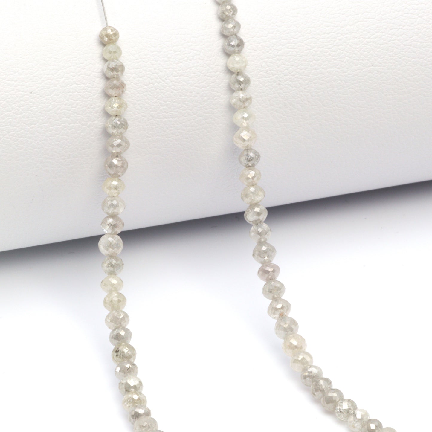 Gray Diamond 2.5mm Faceted Rondelles