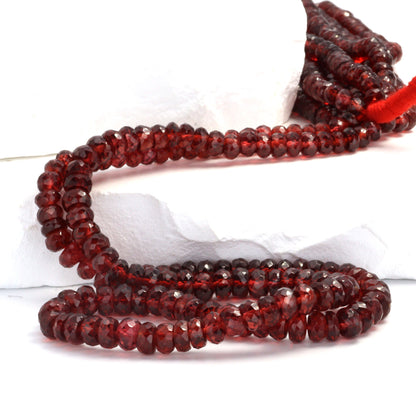 Red Garnet 4.5mm Faceted Rondelles