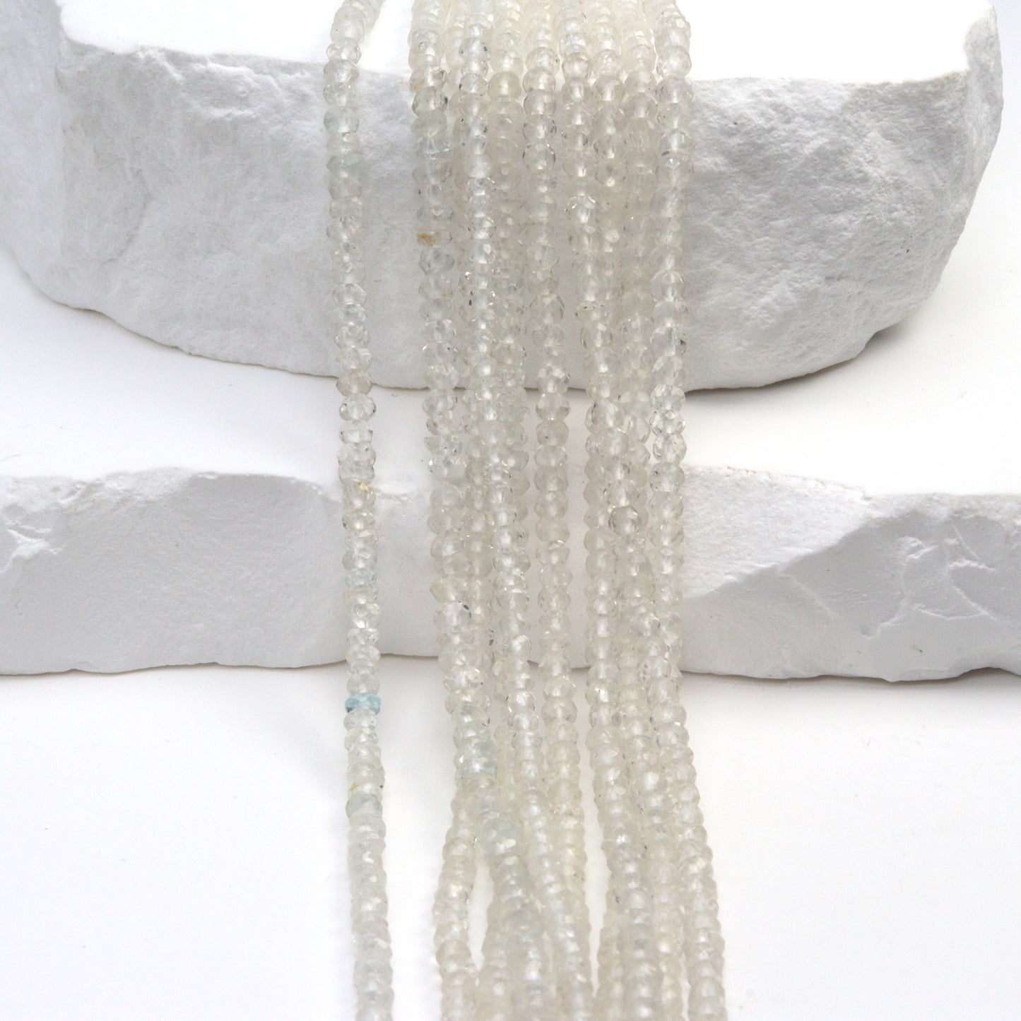 Clear Rock Crystal Quartz 2.5mm Faceted Rondelles