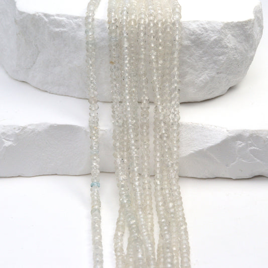 Clear Rock Crystal Quartz 2.5mm Faceted Rondelles