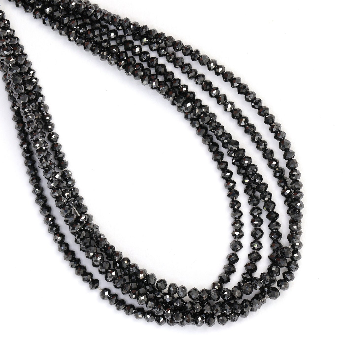 Black Diamond 2.4mm Faceted Rondelles