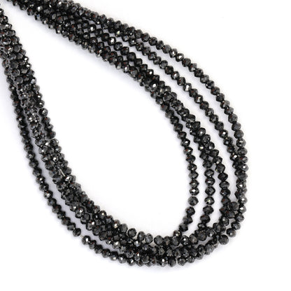 Black Diamond 2.4mm Faceted Rondelles