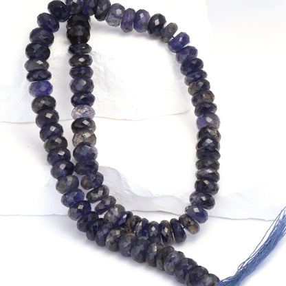 Blue Iolite 8mm Faceted Rondelles