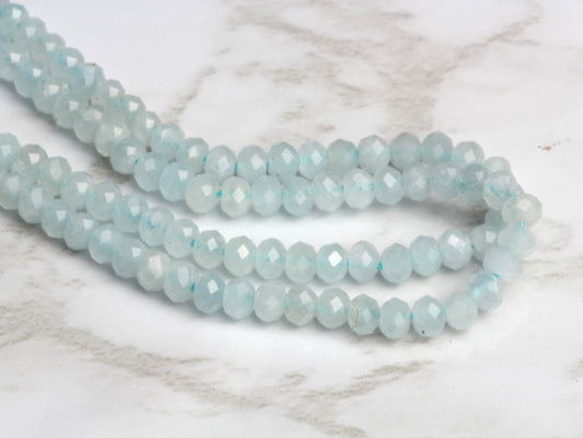 Blue Milky Aquamarine 2.5mm Faceted Rondelles