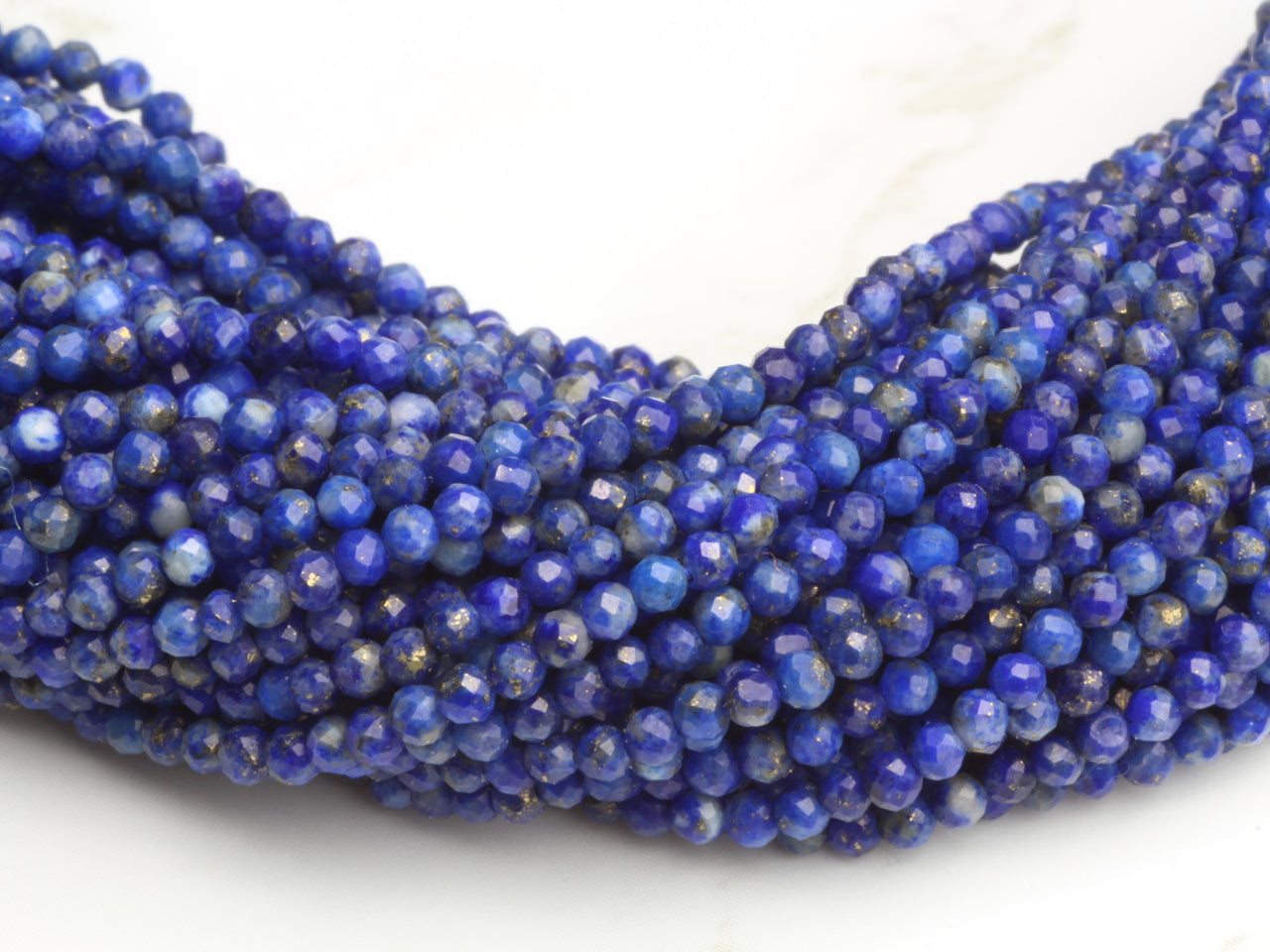 Dark Blue Lapis Lazuli 2mm Faceted Rounds