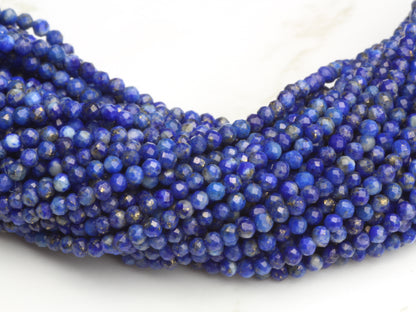 Dark Blue Lapis Lazuli 2mm Faceted Rounds