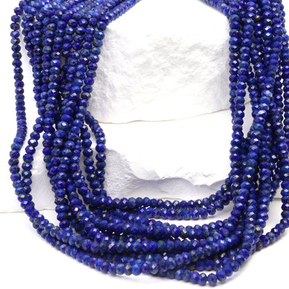 Lapis Lazuli 3mm Faceted Rondelles Bead Strand
