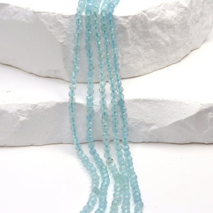 Blue Aquamarine 2.5mm Faceted Rounds