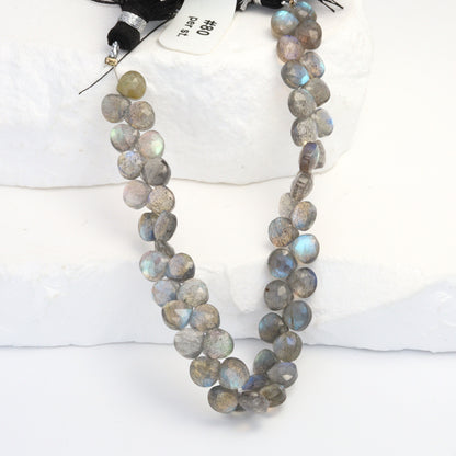 AA Blue Labradorite 5mm Faceted Heart Shaped Briolettes