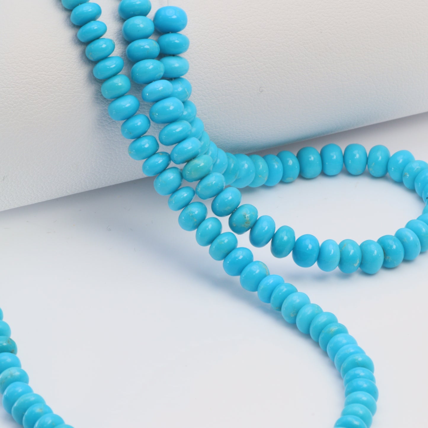 Sleeping Beauty Turquoise 5mm Smooth Rondelles Bead Strand