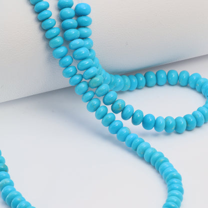 Sleeping Beauty Turquoise 5mm Smooth Rondelles Bead Strand