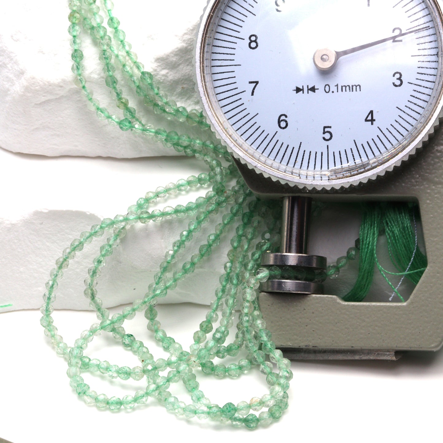 Green Amethyst 2mm Faceted Rounds