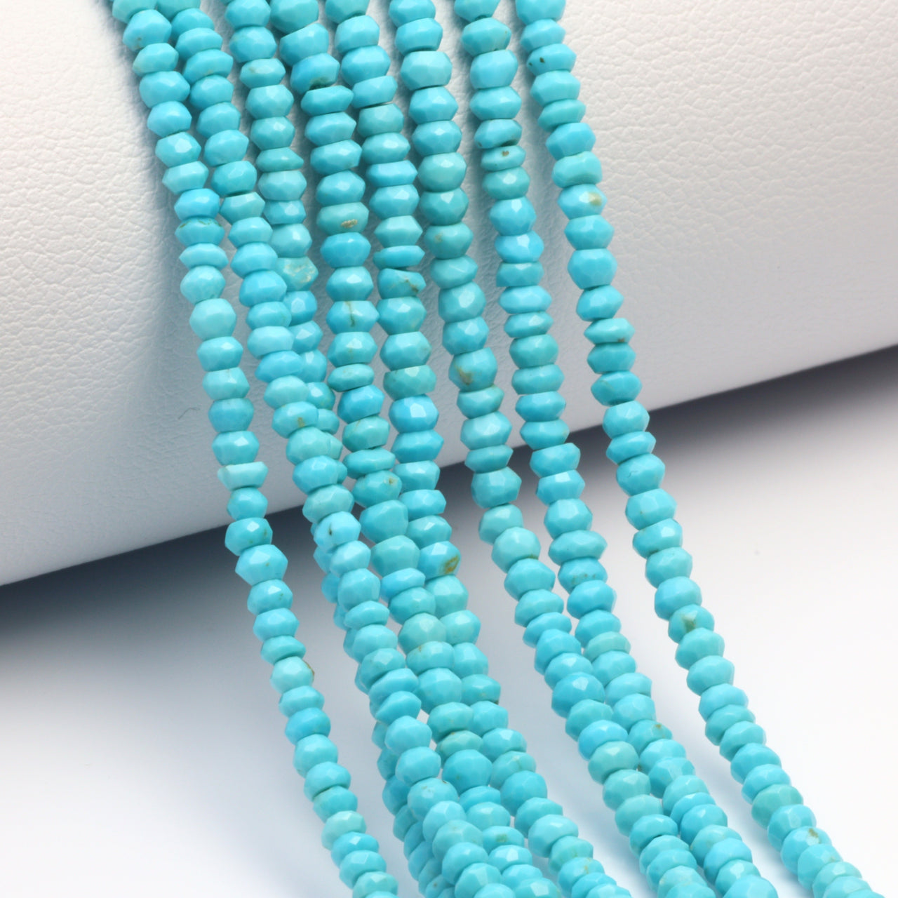 Natural Blue Turquoise 2.5mm Faceted Rondelles