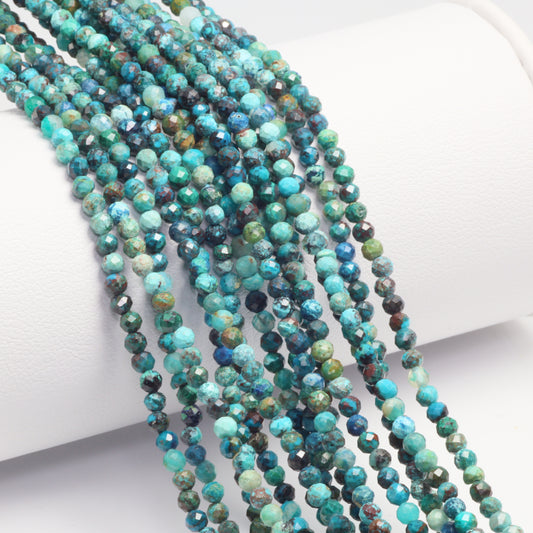 Chrysocolla 2.5mm Faceted Rounds Bead Strand