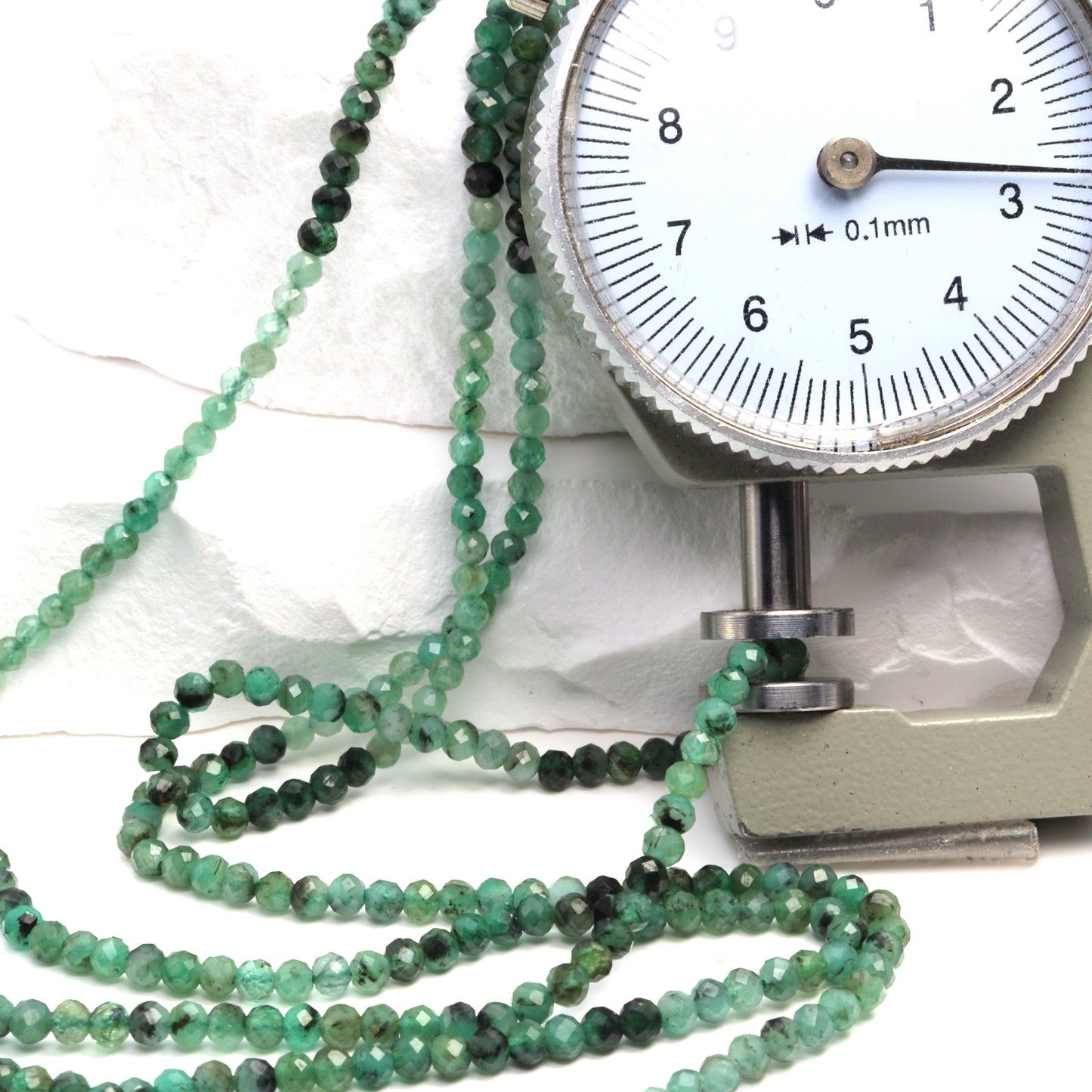 Ombre Sakoda Emerald 2.5mm Faceted Rondelles Bead Strand