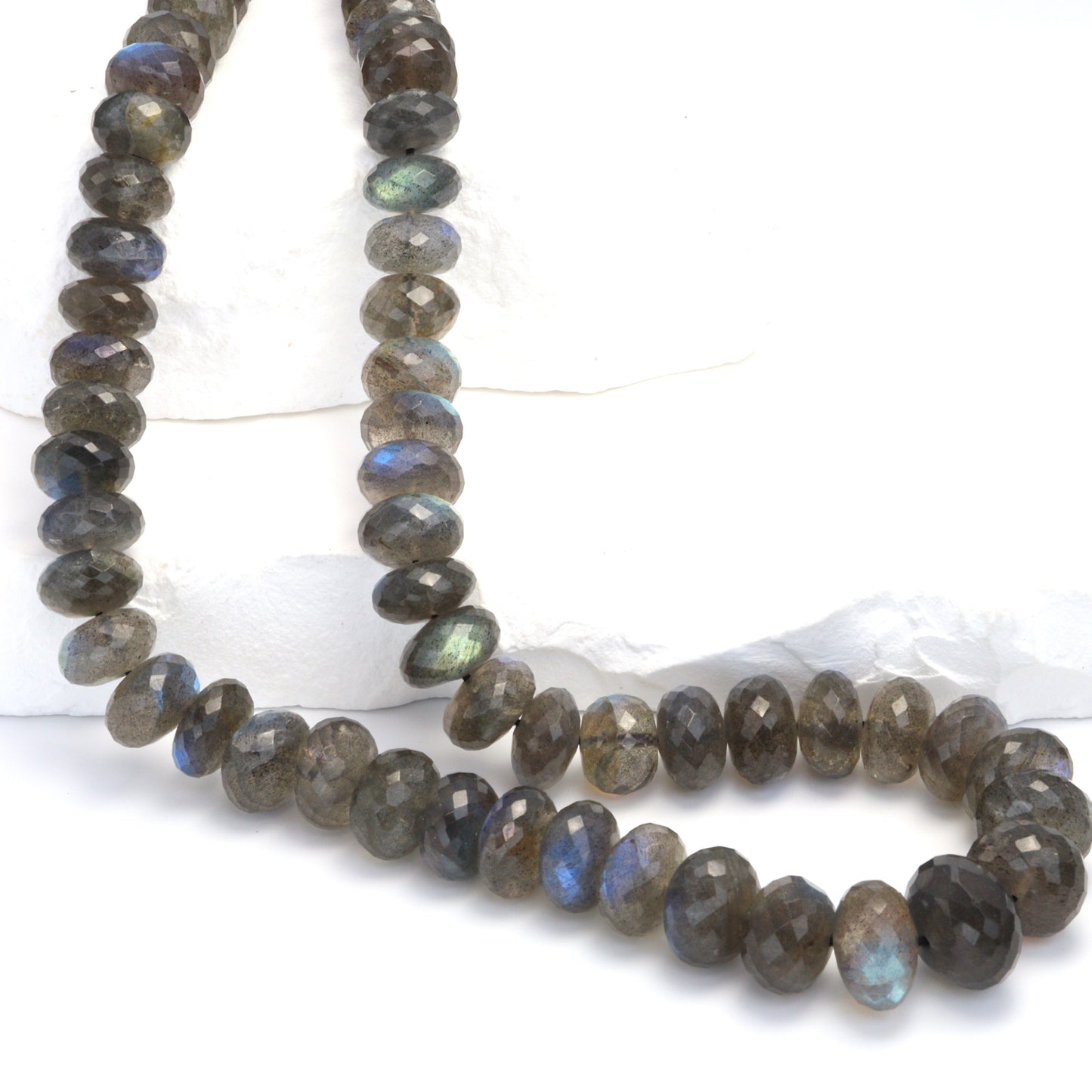 AA Blue Labradorite 10mm Faceted Rondelles