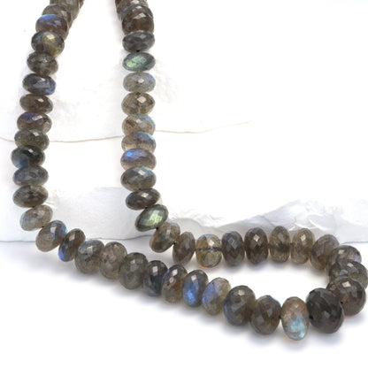AA Blue Labradorite 10mm Faceted Rondelles