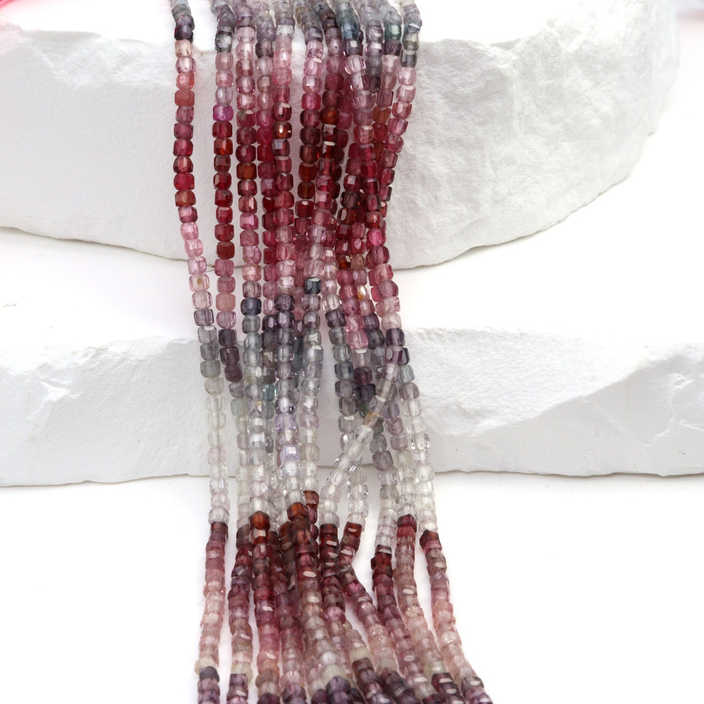 Multi Spinel 2mm Faceted Cubes