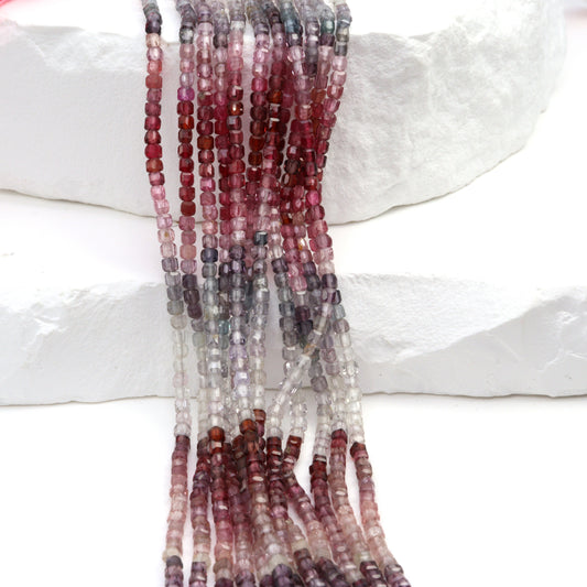 Multi Spinel 2mm Faceted Cubes