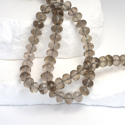 Light Smoky Quartz 7mm Faceted Rondelles
