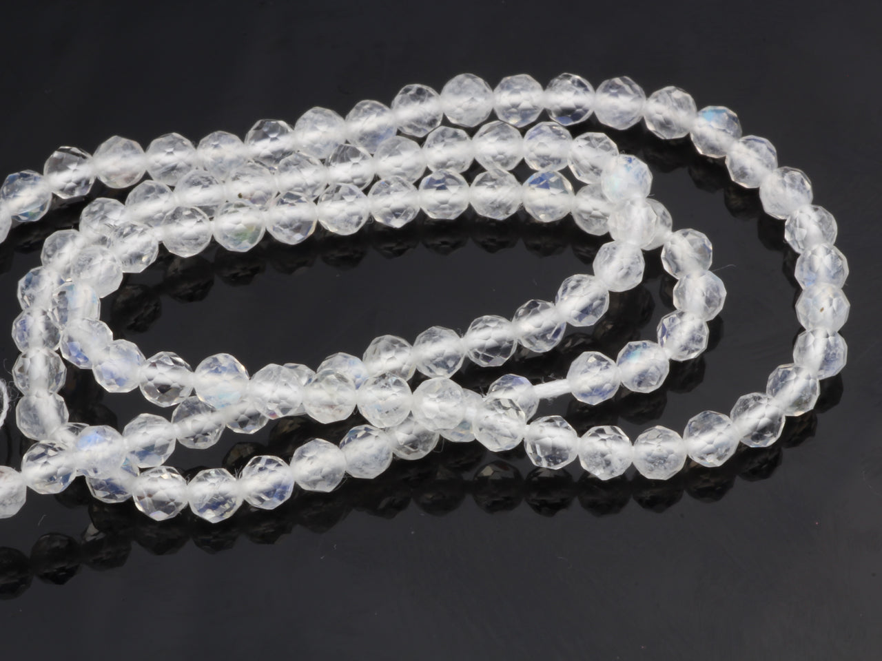 Rainbow Moonstone 3mm Faceted Rounds