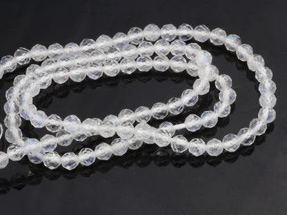 Rainbow Moonstone 3mm Faceted Rounds Bead Strand