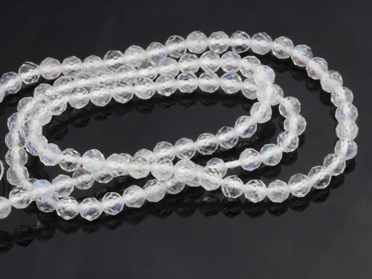 Rainbow Moonstone 3mm Faceted Rounds Bead Strand