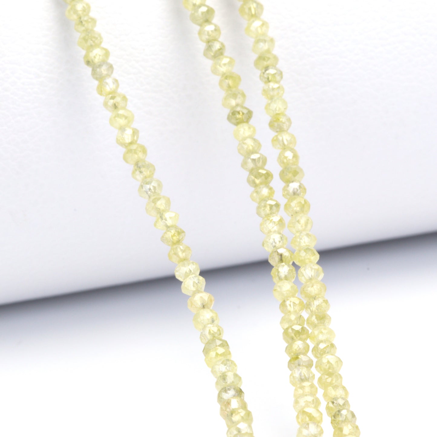 Champagne Diamond 2mm - 2.8mm Hand Faceted Rondelles Bead Strand