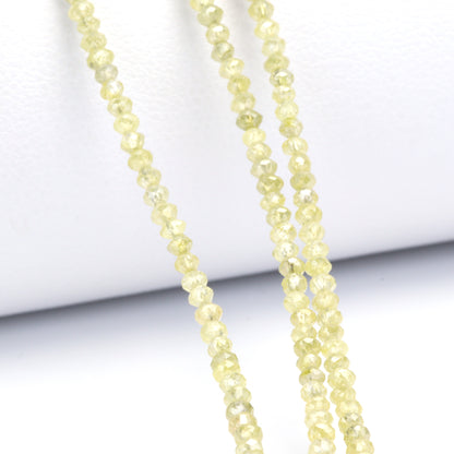 Champagne Diamond 2mm - 2.8mm Hand Faceted Rondelles Bead Strand