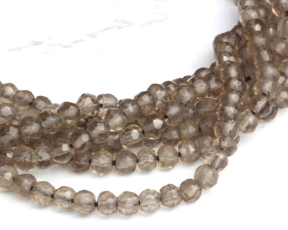 Light Smoky Quartz 3.5mm Faceted Rondelles