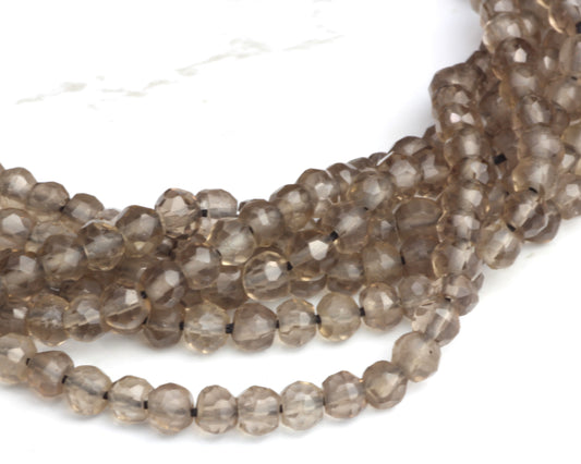 Light Smoky Quartz 3.5mm Faceted Rondelles
