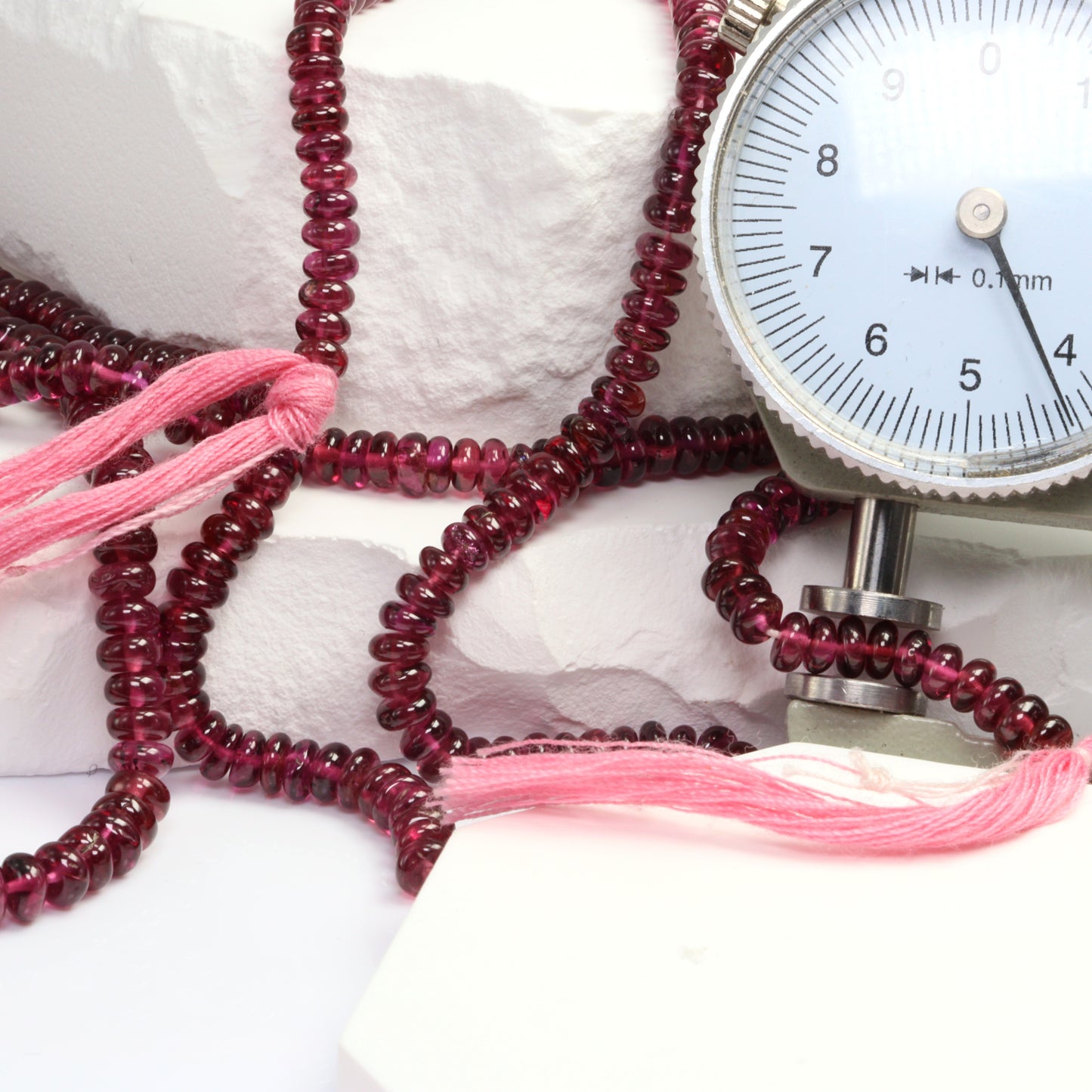 Rhodolite Garnet 4mm Smooth Rondelles